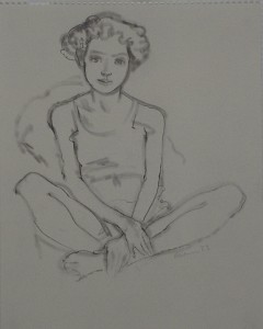Sweet Girl with Hands Crossed